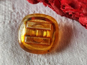 Antique Vintage Orange Crystal Foot Button 2CM G3G - Picture 1 of 4
