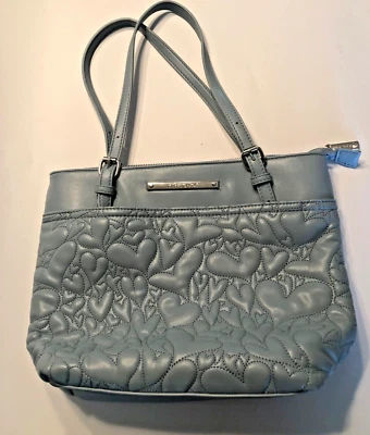 Bolso de Mano Betsey Johnson Aaliya Azul Acolchado Corazones Imitación Cuero Foto 1 de 4