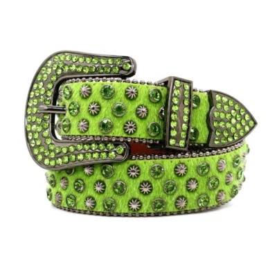 Cinturón para hombre Western estrás tachonado punk vaquera vaquero cinturón de cristal para mujer Foto 1 de 4