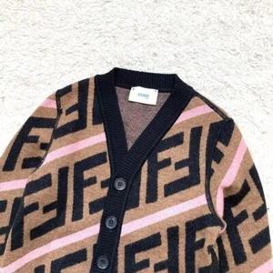 Fendi All-over Logo Zucca Pattern Cardigan Kids 4A Used - Picture 1 of 10