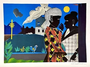Romare Bearden "Conversation " Offset Color Litho Stamp Signature Artist's Proof - Picture 1 of 1