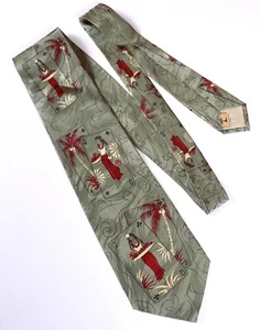 Silk Swirl Neck Tie by TOMMY BAHAMA - Hawaiian Pinup/Hula Girl/Playing Cards - Picture 1 of 6
