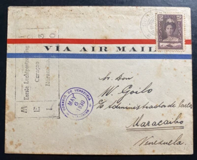 1930 Willemstad Curazao Correo Aéreo Primer Vuelo Cubierta A Maracaibo Venezuela PAA Foto 1 de 2