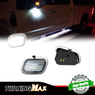 Luces de charco de espejo lateral blanco para Ford F-150 F250 F350 F450 Super Duty 2017-22 Foto 1 de 4
