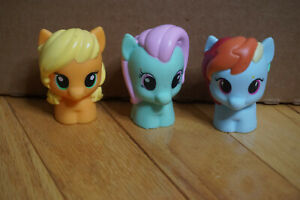 3 Playskool Friends My Little Pony Figures Rainbow Dash Minty Apple Jack