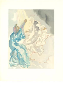 DALI PRINT+ORIG. TEXT - Paradise 5 "In the Heaven of Mercury" DIVINE COMEDY - Picture 1 of 2