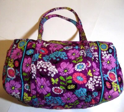 Vera Bradley Lg. DUFFLE BAG~Magenta ~Flowers~Butterfly Interior ~23" x 18"~EUC - Image 1 of 4