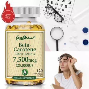 Beta-Carotene Vitamin A 25,000IU - Promotes Skin and Eye Health, Casein-Free - Picture 1 of 12
