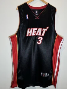 Miami Heat Dwyane Wade NBA Jersey Black Embroidered Size 56 Adidas Basketball - Picture 1 of 7