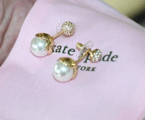 KATE SPADE PETALED PEARL CRYSTAL BRIDAL FLORAL DROP EARRINGS - Picture 1 of 4