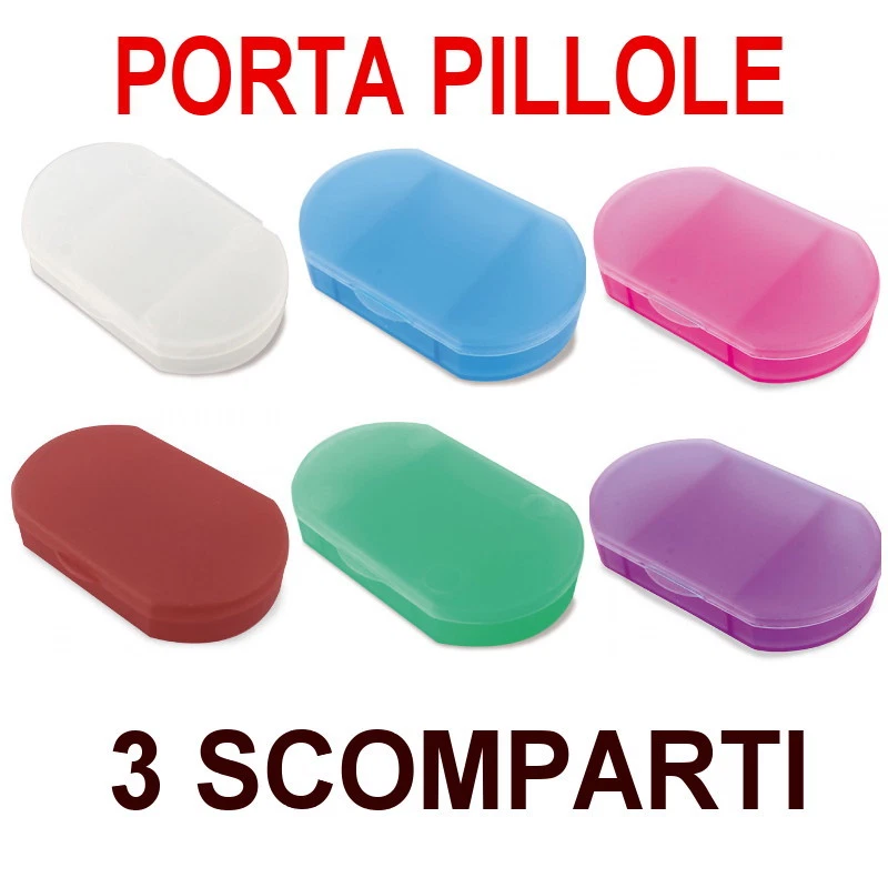 PORTA PILLOLE Pasticche PASTIGLIE 3 SCOMPARTI Giornaliero SETTIMANALE Medicine - Image 1 of 1