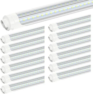 12Pcs HO R17d T8 8FT LED Shop Lights 72W Garage Ceiling Tube Light Bulbs 5000K - Picture 1 of 15
