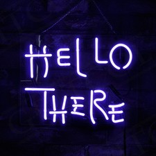 'HELLO THERE' Boutique Porcelain Neon Sign Beer Vintage Gift Store Decor Custom
