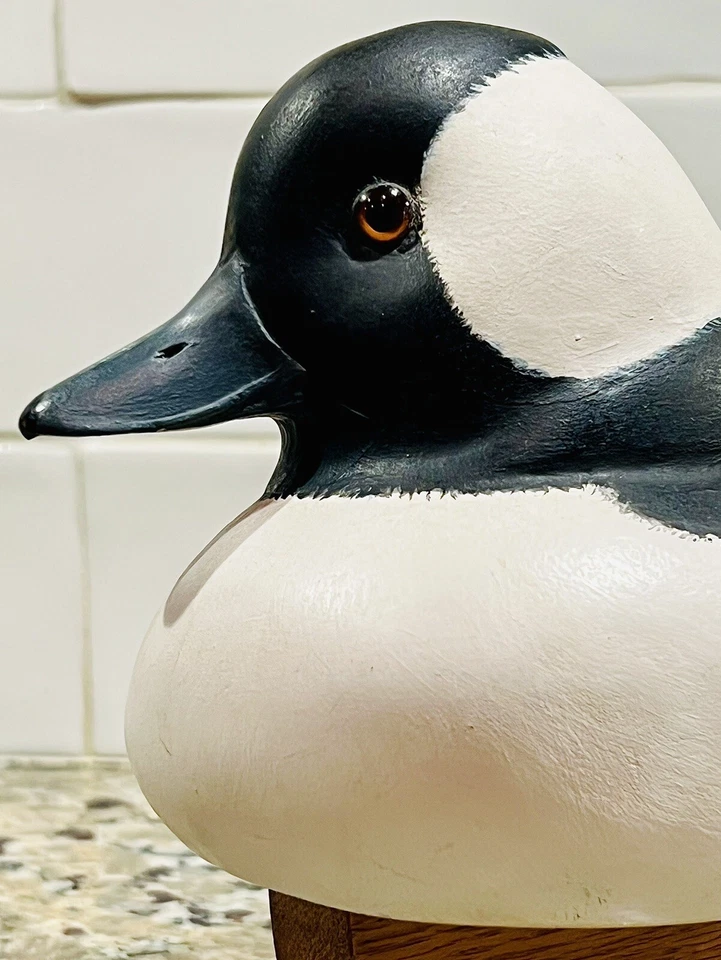 Norm Walsh Drake Bufflehead Decorative Hollow Decoy, Glass Eyes, Keel, 1988 - Image 1 of 4