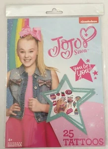 Nickelodeon JoJo Siwa 25 Temporary Tattoos Made in USA Pink Bows You Be You! - Picture 1 of 3