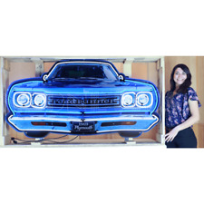 Neon Sign 60" Plymouth Road Runner Grille 1969 Steel Can Dad's garage wall Lamp