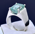 4.50 Ct. Emerald Cut Blue Diamond Solitaire Ring Grate Shine & Luster 925 Silver