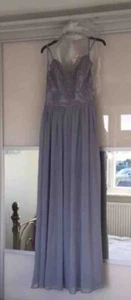 Prom Dress size 10 in Silver Blue - Picture 1 of 7