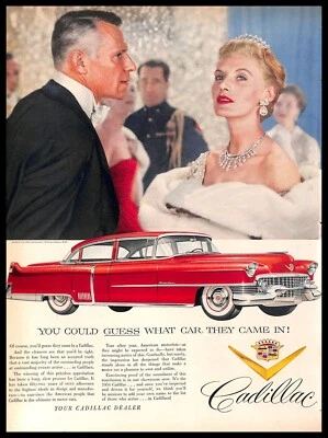 1954 Cadillac Red Car Vintage PRINT AD Luxury Ballroom Glamour Arrival - Image 1 of 4