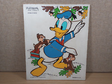 Donald Duck 9 Piece Wooden Puzzle Jigsaw Playskool Walt Disney 190-02 MadeIn USA
