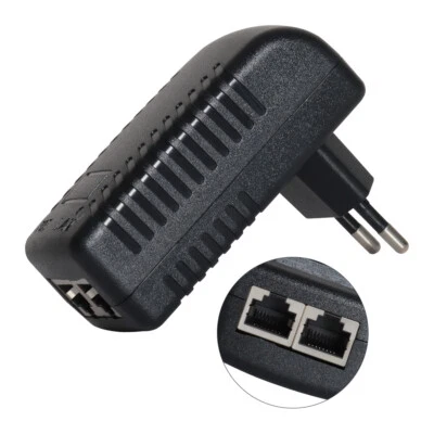 DC48V 0.5A Wall PoE Injector Ethernet Adapter Power Supply RJ45 LAN for Phone - Bild 1 von 4