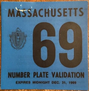 1969 Massachusetts License Plate Expiration WINDSHIELD STICKER - Picture 1 of 1
