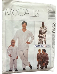 McCall's Father  & Son Pajama Pattern 2518 Child Sz 3-8; Men's Medium - XL  NEW - Picture 1 of 7