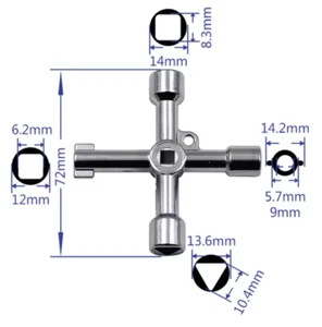 4 in 1 Meter Kastenschlüssel Gasschlüssel Allzweckschlüssel für Schaltschrank UK Verkäufer - Bild 1 von 4