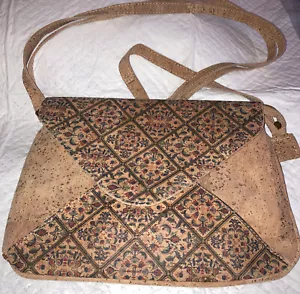 Compact Natural Cork Printed Sling Crossbody Bag Envelope Style New - Picture 1 of 4