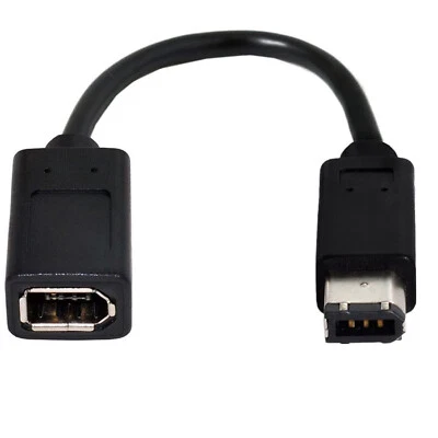 IEEE Firewire 1394 6 Pin Female to Male 400 to 400 Digital Camera Adapter Cable - Image 1 of 4