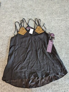 Hale Bob Women Black Sleeveless Blouse XS NWT 94% Silk  - Picture 1 of 12