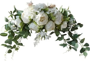 Pink Peony Flower Swag Wedding Arch Decor Artificial Floral Wreath 30 Inch - Picture 1 of 6