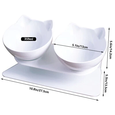 Futternapf Erhöht Katzenfutter 15 ° Kippbare katzennäpfe Doppelter Futternäpfe - Bild 1 von 4