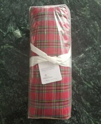 Pottery Barn Madison Plaid TABLECLOTH 70 x 108 inches NEW SEALED Retails $129 - Image 1 of 4