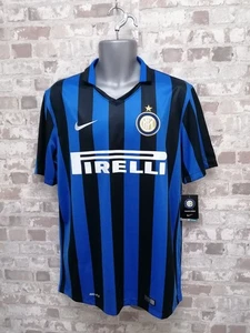 Maglia calcio Inter Milan Home 2015 autentica taglia UK grande blu nera Dri Fit - Foto 1 di 17