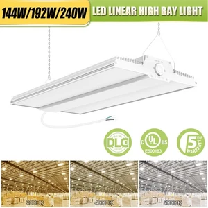 240W LED Linear High Bay Shop Light Indoor Commercial Ceiling Fixture 3000-5000K - Picture 1 of 13