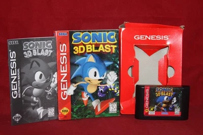 Sonic 3D Blast (Sega Genesis, 1996) Authentic Game Cartridge, CIB Complete - Image 1 of 4