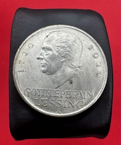 1929-A Germany 5 Reichsmark Gotthold Lessing Silver 200th Anniversary - Picture 1 of 3
