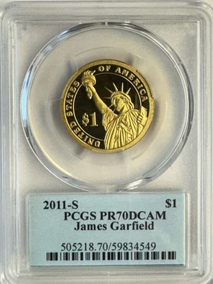 2011 PCGS PR70DCAM JAMES GARFIELD PRESIDENTIAL DOLLAR - $5.00 FLAT RATE SHIPPING - Image 1 of 4