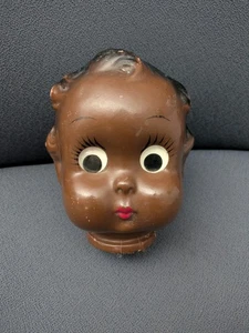 RARE Vintage African American 1930's Ralph Freundlich Goo Goo Eyes Doll Head - Picture 1 of 11