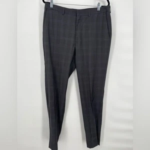 DKNY Light Weight 100% Wool Flat Front Pants 34x32 NWOT Gray & Blue - Picture 1 of 7