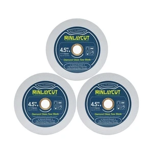 Diamond Glass Cutting Disc - 3pcs 4.5 inch/115mm Saw Blades for Cutting Glass... - Picture 1 of 9