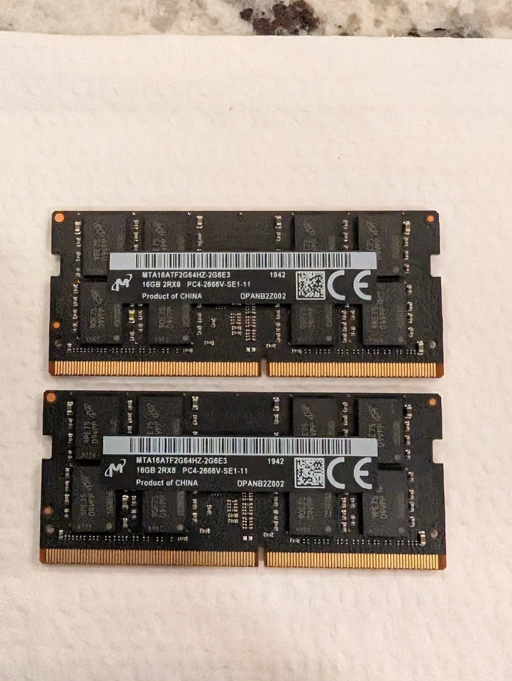 Kit Micron 32GB (2x16GB) PC4-2666V Memoria RAM SO-DIMM para iMac 27" 2019-2020  Foto 1 de 2