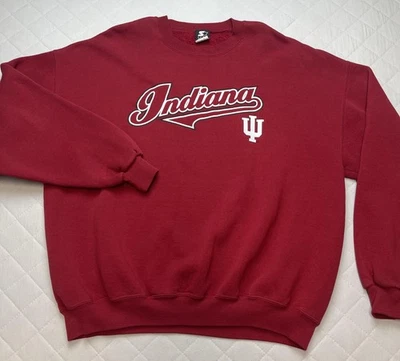 Suéter Indiana Hoosiers Para Hombres 2XL Rojo NCAA Baloncesto Starter Cuello Redondo Pullover Foto 1 de 4