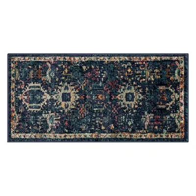 Alfombra interior Medallion Blue 2 pies X 4 pies dispersa Foto 1 de 4