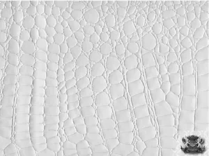 TELA BLANCA EN RELIEVE COCODRILO BRILLANTE TAPICERÍA DE CUERO SINTÉTICO BTY - Imagen 1 de 3