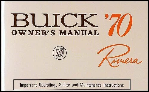 Manuale Del Proprietario Buick Riviera 1970 - Immagine 1 di 2