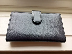 Cassaforte Portafoglio Bifold a Scatto in Pelle Nera, Contiene Chiavi, ID, Carte di Credito, Contanti - Foto 1 di 21