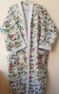 Indian Kantha Kimono Handmade Long Nightwear Gown Winter Jacket Cardigan Dress - Picture 1 of 3