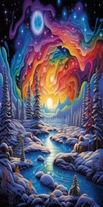 Large River Sun 5D Diamond Painting Cross Stitch Embroidery Picture Gift 45x85cm - Picture 1 of 6